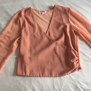Peach Wrap Blouse